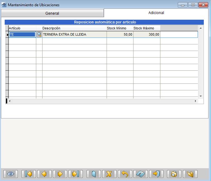 Almacenes - Mantenimiento Ubicaciones - Adicional