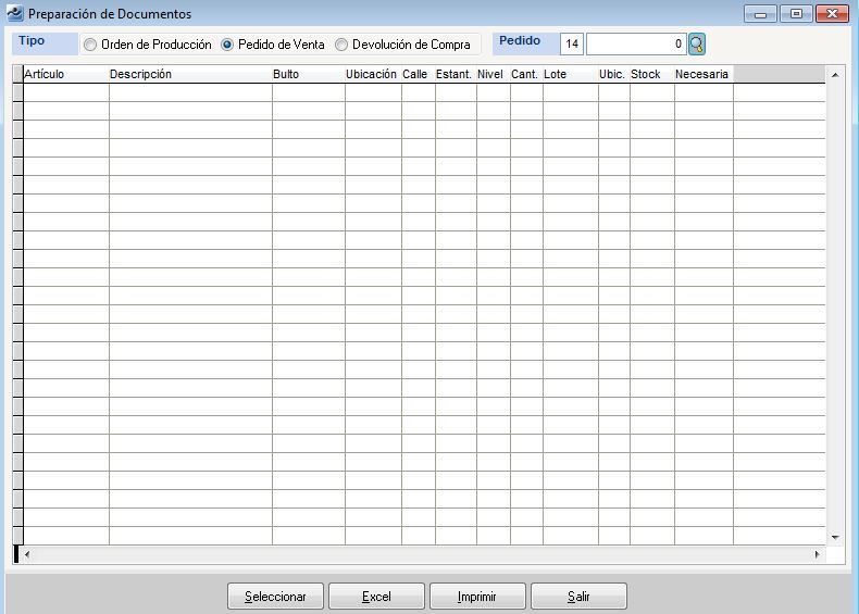 Almacenes - Preparacion documentos