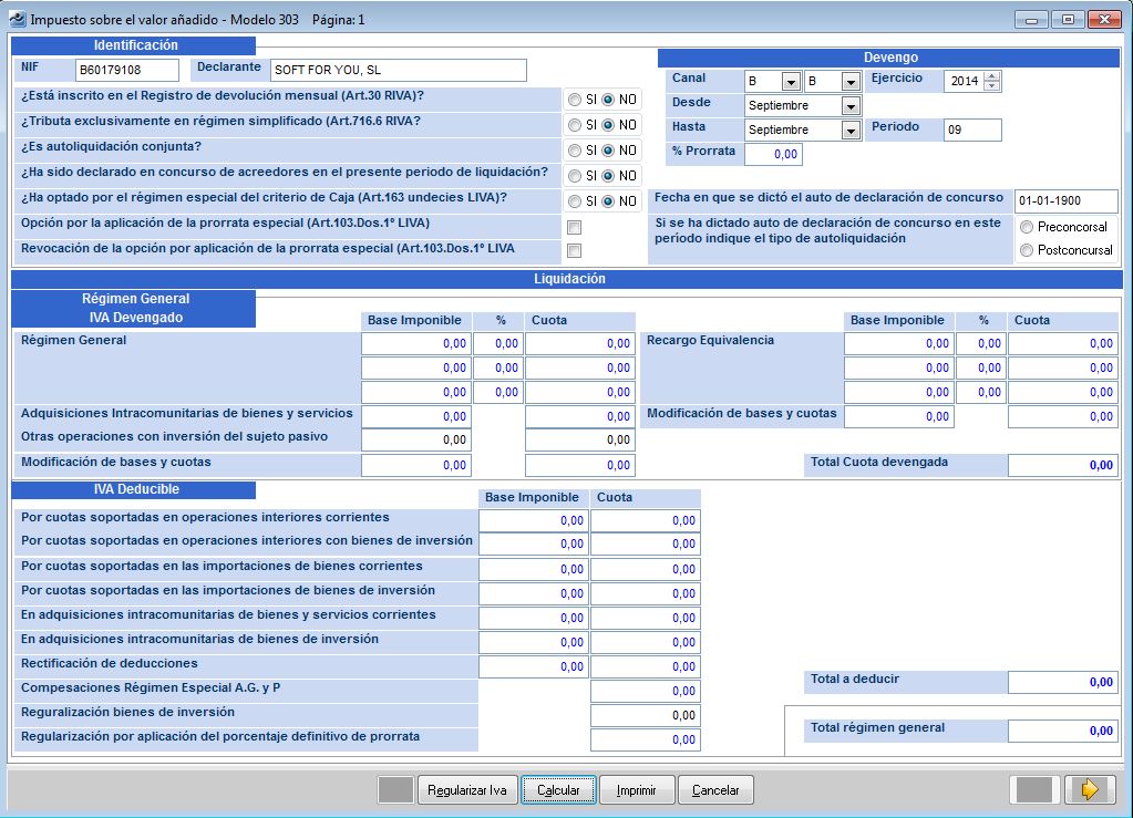 Contabilidad - Modelo IVA 303