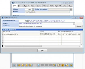 Gestión Documental - Ejemplo asociación en ficha cliente
