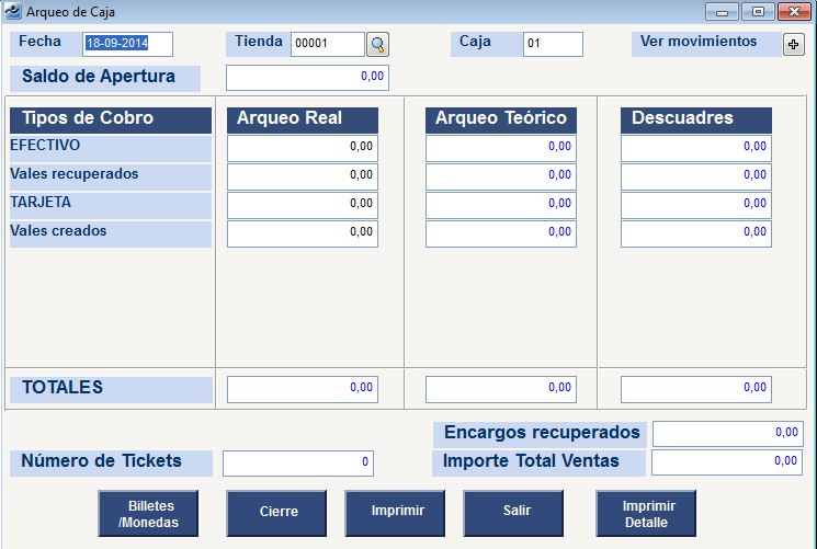 TPV - Arqueo de Caja