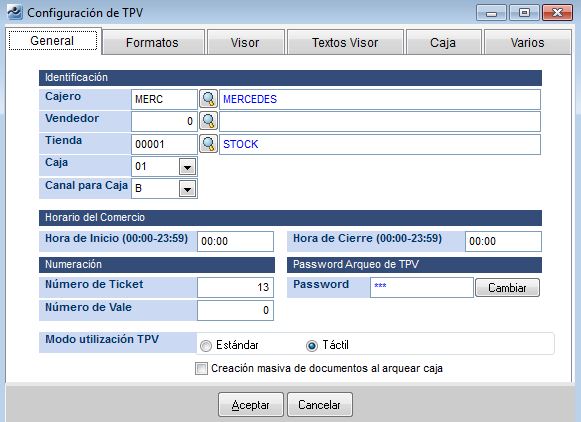 TPV - Configuracion General