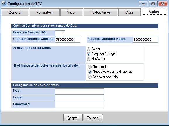 TPV - Configuración Varios